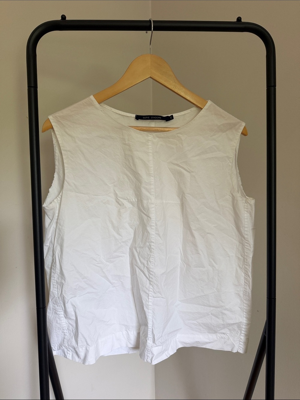 Sofie D’Hoore Sleeveless White Cotton Shell Tank Shirt